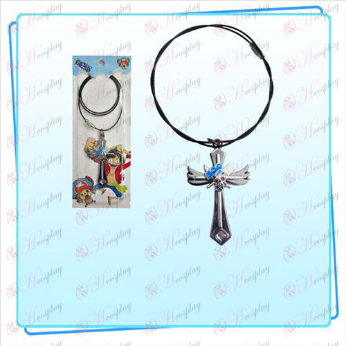 One Piece Accessories Sunkist logo wings cross wire chain