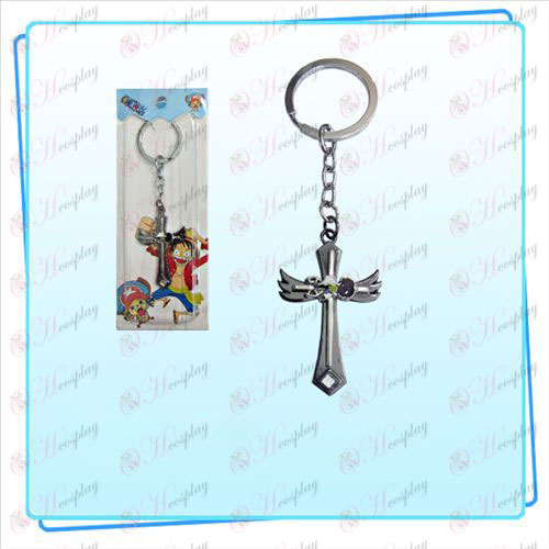 One Piece Accessories Usopp logo key ring wing cross