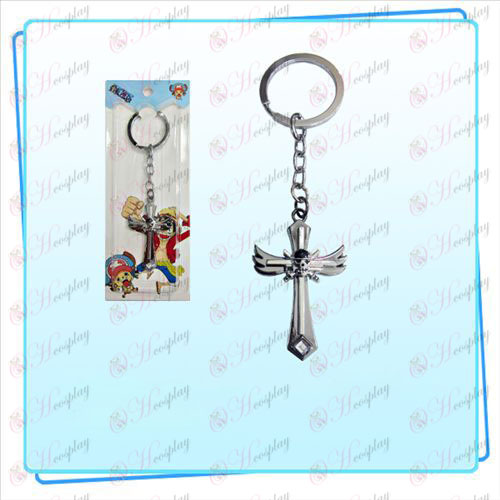 One Piece Accessories Sauron symbol wing cross key ring