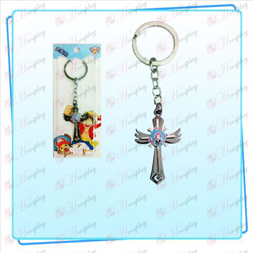One Piece Accessories Chopper logo key ring wing cross