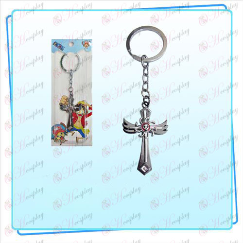 One Piece Accessories Female Emperor flag wing cross key ring