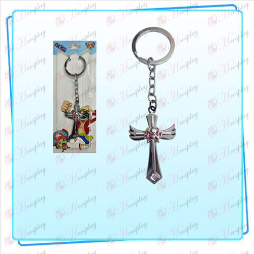One Piece Accessories Frankie logo key ring wing cross