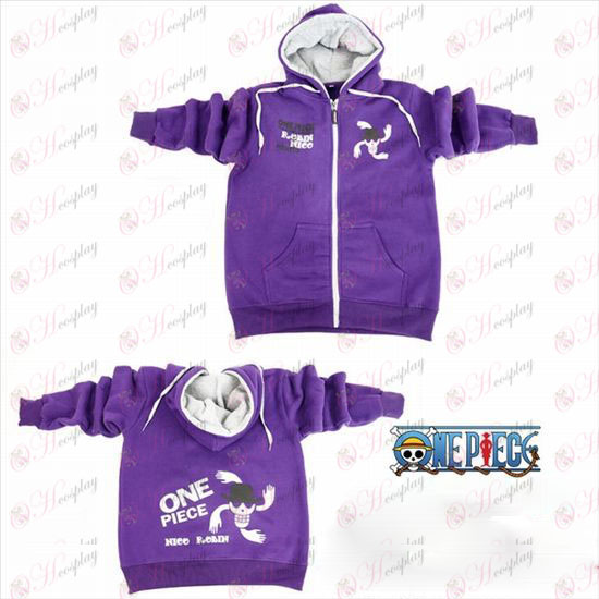 One Piece Accessories Robin logo zipper hoodie purple Wei