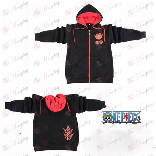 One Piece accessoires Ice logo zipper hoodie noir méthodiste