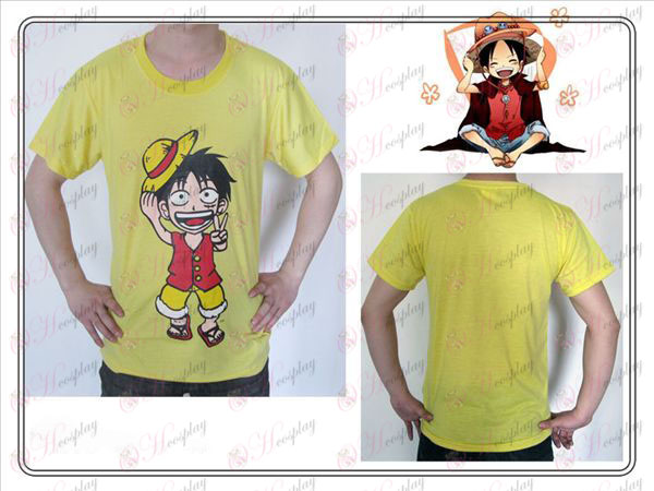 One Piece Tilbehør Ruffy T-skjorte (gul)