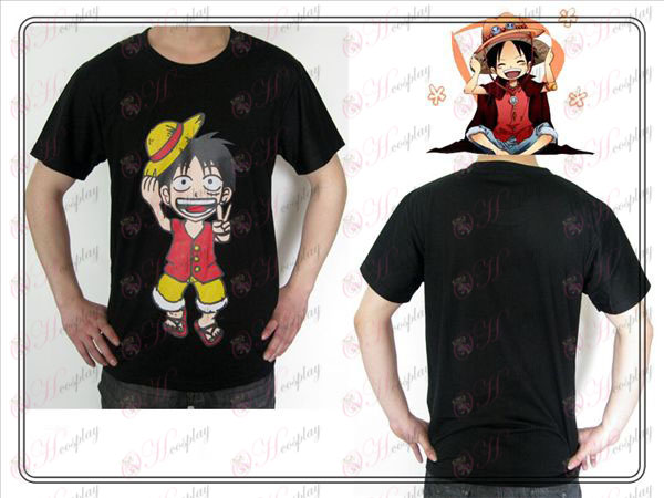One Piece Tarvikkeet Luffy T-paita (musta)