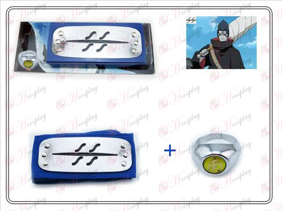 Naruto rebel dimma blått pannband + Nan Zi ring Collectors Edition