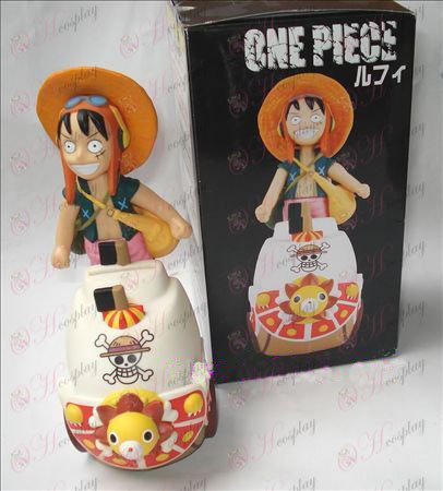 One Piece Tilbehør Ruffy dukke penger boks (Sonne 15cm)