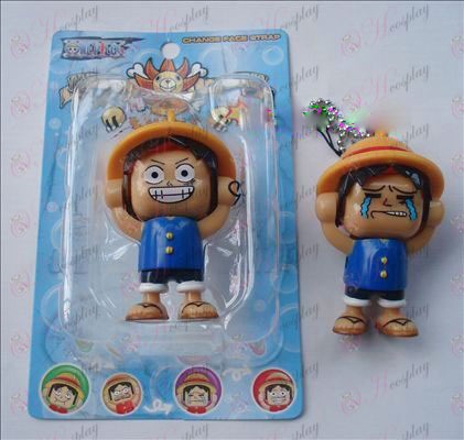 One Piece Luffy Accesorios Face muñeca (ropa oscura) Grande