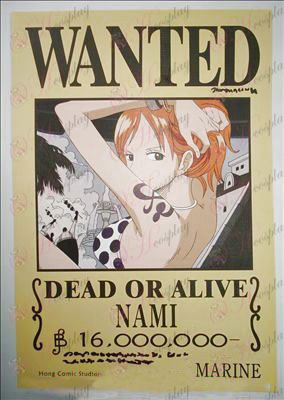 42 * 29One Piece Accessories Nami warrant embossed posters (photos)