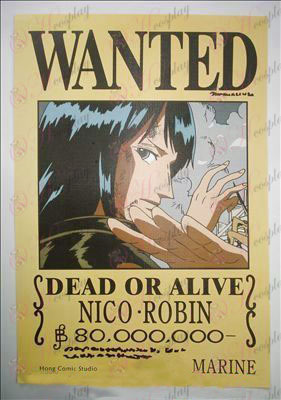 42 * 29One Piece Accessories embossed Robin wanted posters (photos)