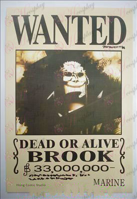 42 * 29One Piece Kiegészítők Brook warrant dombornyomott plakátok (fotók)