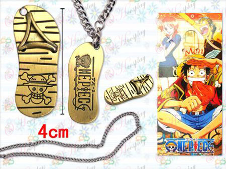 One Piece Accessories Luffy sandals iron necklace