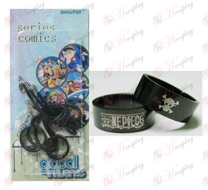 One Piece Accessories black steel couple rings necklace (Rope)