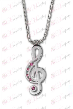 Hatsune - violinski ključ 925 srebrna z diamantno ogrlico