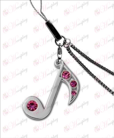 Hatsune - осми на бележка с телефонния диамант верига 925 сребърни