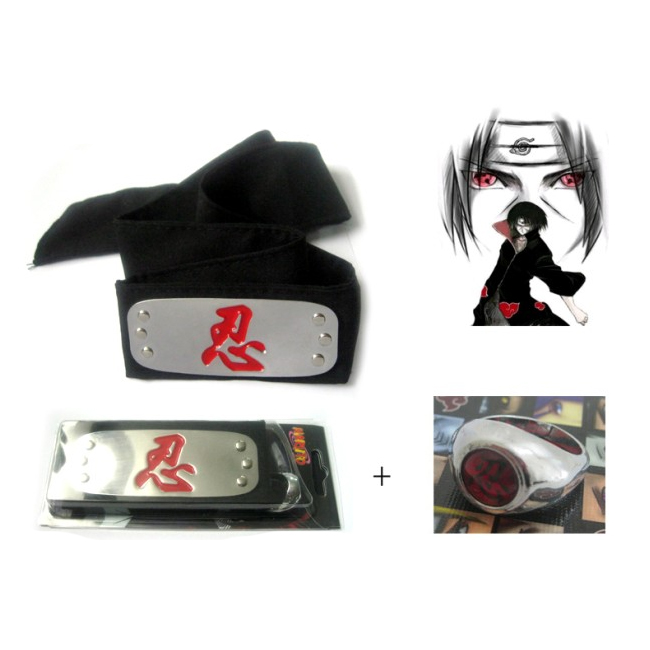Naruto bandeau + anneau rouge abstention (rouge)