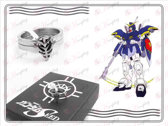 Gundam Acessórios logotipo dois anéis de aço inoxidável