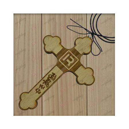The Prince of Tennis Accessories-R flag wooden cross necklace