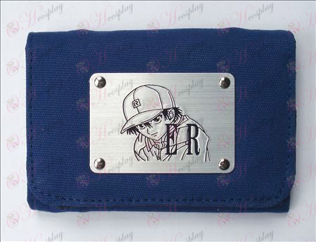 The Prince of Tennis Accessories White Canvas Wallet (Blue)
