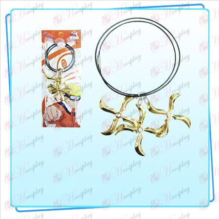 Tres dardos cadena de acero cargado Naruto (oro)