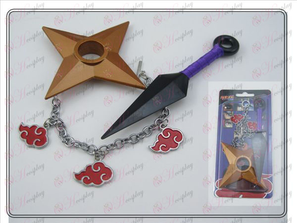 Naruto Shuriken + or + amer Aucun bracelet (trois pièces)