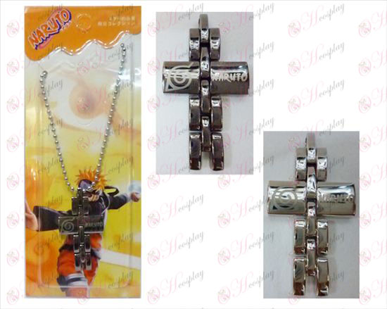 Naruto noir et blanc croix collier