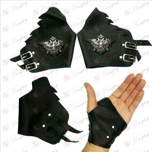 Negro mayordomo Accesorios logo de cuero guantes de Silver Edition