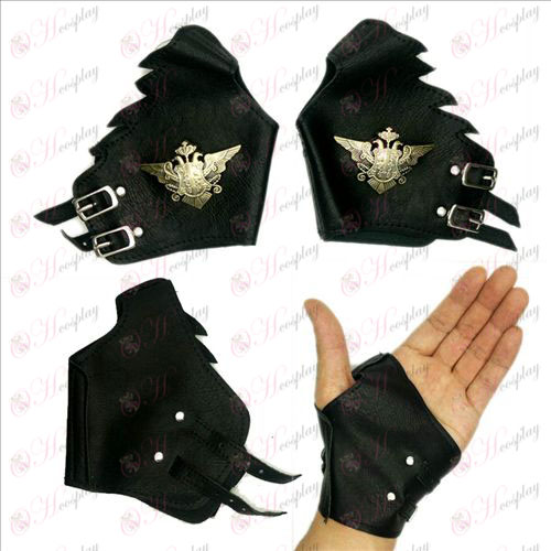 Черно Бътлър аксесоари ръкавици лого кожени медна плоча за гравиране