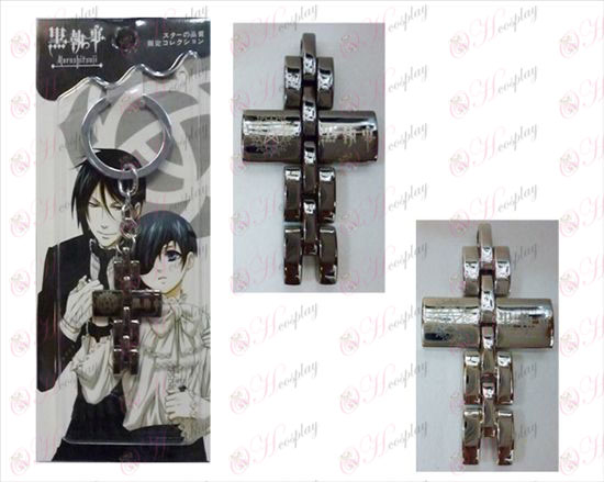 Black Butler Accessories black and white cross key chain