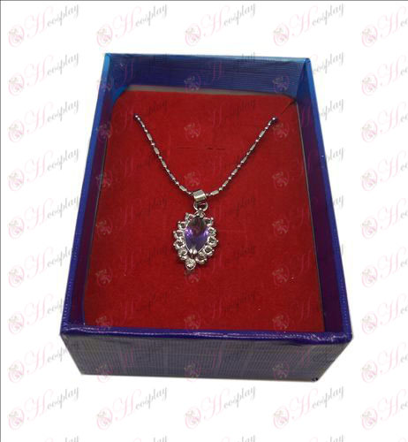 D en caja Negro mayordomo Accesorios Diamond Necklace (púrpura)