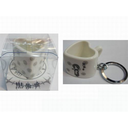 Black Butler Acessórios Heart Shaped Ceramic Cup Keychain