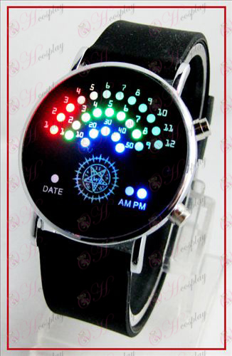 Colorido ventilador relojes coreanos LED - Negro Accesorios mayordomo