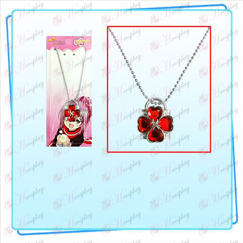 Shugo Chara! Accessories lock necklace (silver lock red diamond)