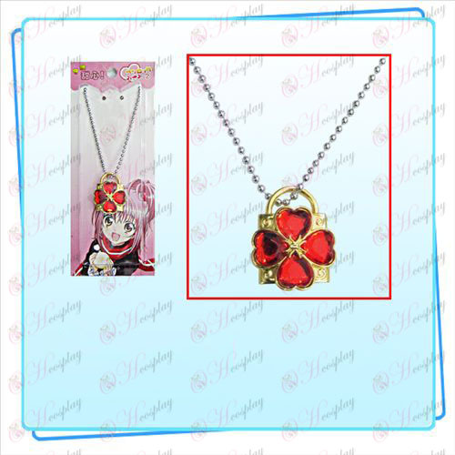 Shugo Chara! Accessories lock necklace (golden locks red diamond)