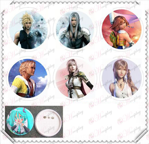 6 gemonteerde 75MM lichte film badge-Final Fantasy Accessoires