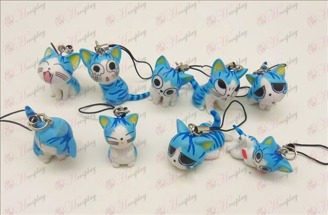 9 Sweet Cat Accessories Toy Machine Strap (Blue)
