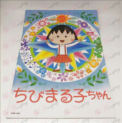 42 * 29cmChibi Maruko Chan Tillbehör präglade posters (8 / set)