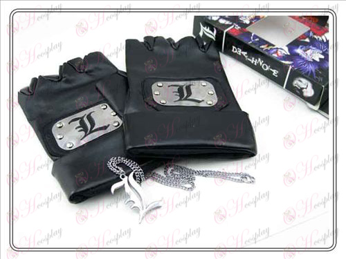 Death Note AccessoriesL leather gloves + L necklace (three-piece)