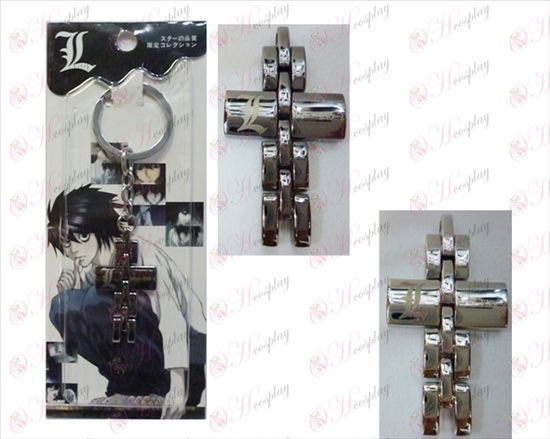 Death Note Accessories Cross Keychain black and white