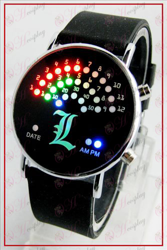 다채로운 한국어 팬 LED 시계 - 데스 노트 액세서리
