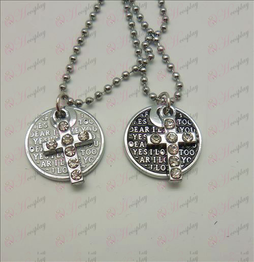 Death Note Accessories Cross disc couple (with diamond) necklace (box)