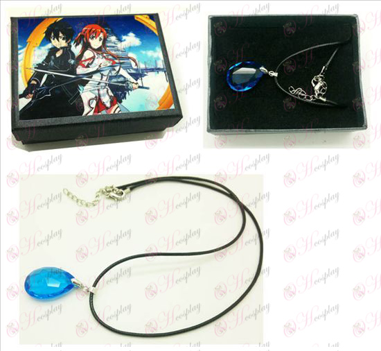 Sword Art prihlásený Príslušenstvo Yui srdce Sapphire náhrdelník