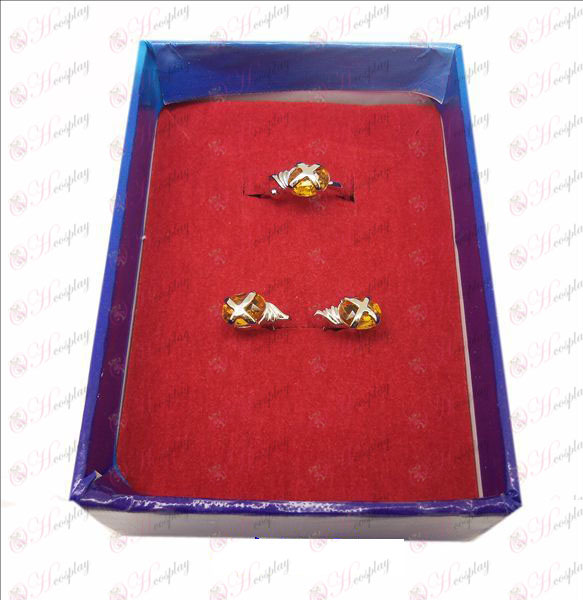 D Shakugan no Shana gemstone ring + earrings (small ring orange)