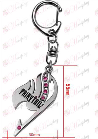Fairy Tail Keychain with diamond (pink diamond)