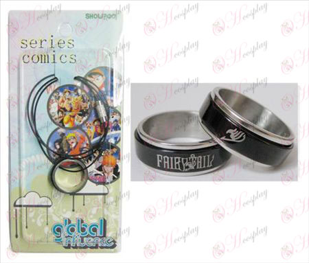 Fairy Tail Accessories Black Steel Ring Necklace transporter - Rope