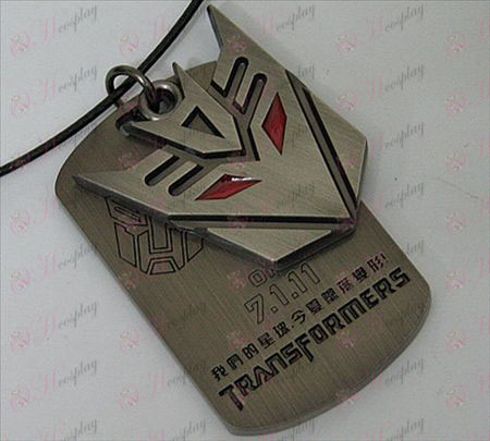 Transformers Accessories Decepticons double tag necklace - marked - Gun Color