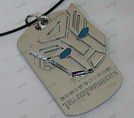Transformers Autobots Príslušenstvo dvojitý prívesok náhrdelník - modrý olej - biela