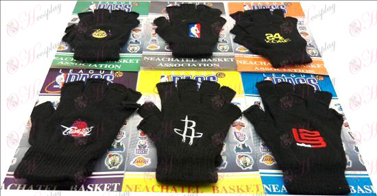 Baloncesto bordado guantes medio dedo (6 pares / sistema)