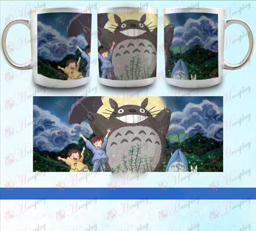 YB097-Min granne Totoro Tillbehör pärlemorskimrande silverbägare